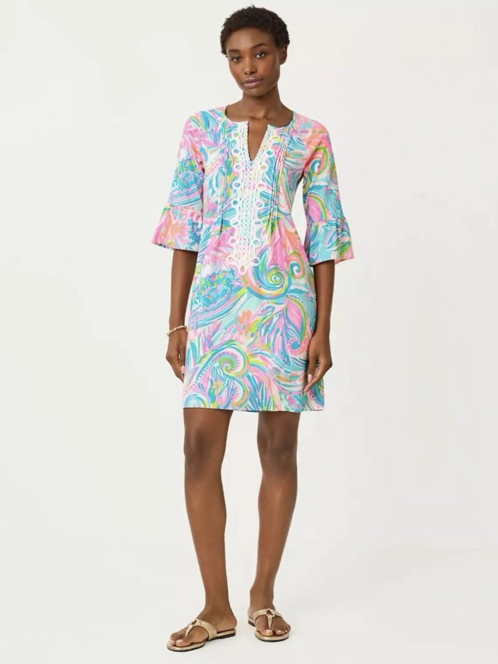 NWT Lilly Pulitzer Krysta Tunic Dress in Multi Carnevale Coral Size XS